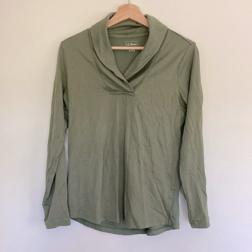 LL Bean long-sleeved shawl collar (so soft!)